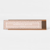 Trendy Beige Naam met Terracotta Boho Brown Bureau Naambordje (Voorkant)