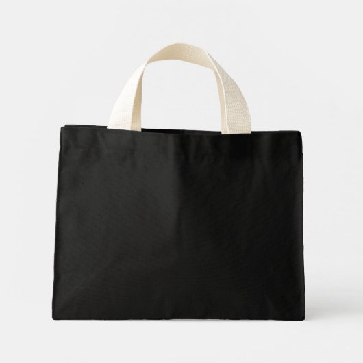 Trendy Beige on Black Diamond Monogram Mini Tote Bag (Achterkant)