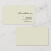 Trendy Beige Round Corner Script Visitekaartje (Voorkant / Achterkant)