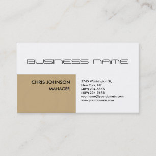 Trendy Beige Stripe White Standard Visitekaartje