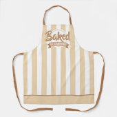 Trendy Beige Stripes Girly Bakery Chef Caterer Schort (Voorkant)