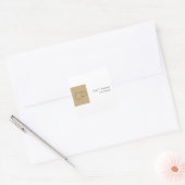 Trendy Beige Wit Monogram Minimalistische Creëer Vierkante Sticker (Envelop)