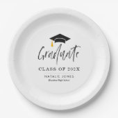 Trendy belettering afstuderen papieren bordje (Voorkant)