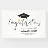 Trendy belettering afstuderen welkomstbord spandoek (Horizontaal)