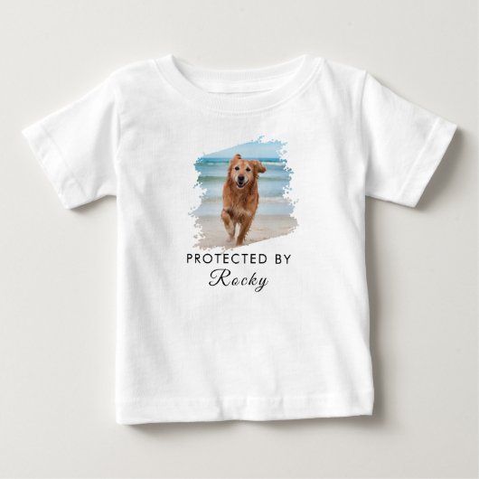 Trendy Beschermd Door Hond Aangepaste Foto En Teks (Voorkant)