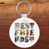 Trendy Best Friend 12 Photo Collage BFF Besties Sleutelhanger (Voorkant)