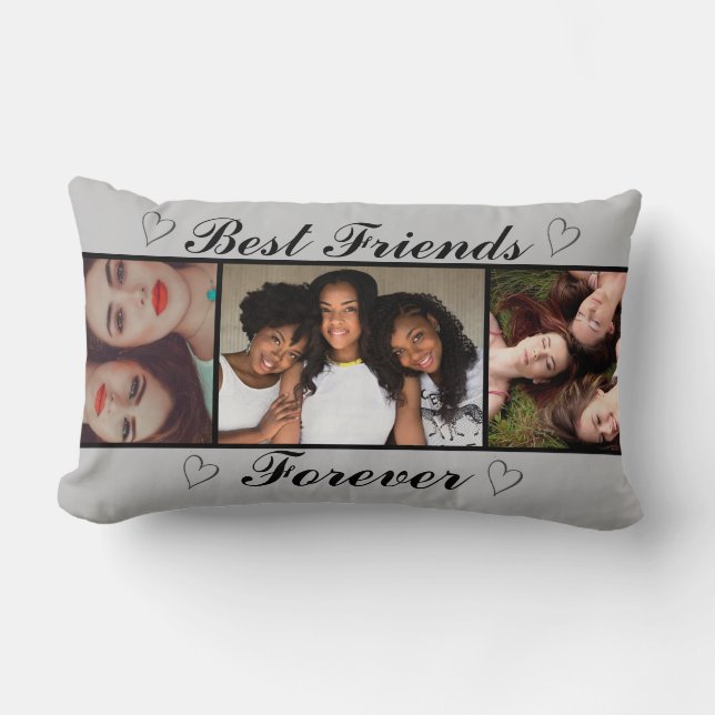 Trendy Best Friends Forever 3 Photos Collage Kussen (Voorkant)