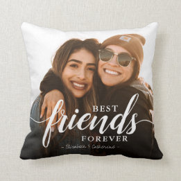 Trendy Best Friends Forever Elegant Script Foto Kussen