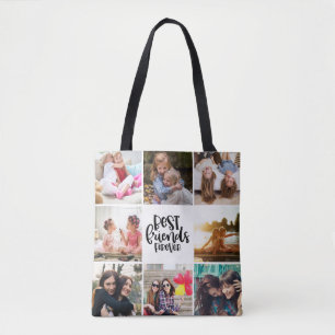 Trendy Best Friends Forever Photo Collage Tote Bag