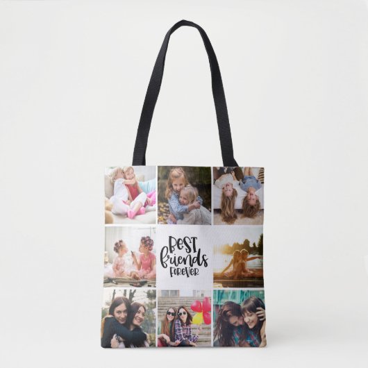 Trendy Best Friends Forever Photo Collage Tote Bag (Voorkant)
