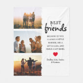Trendy Best Friends Photo Collage & Quote Fleece Deken (Voorkant)