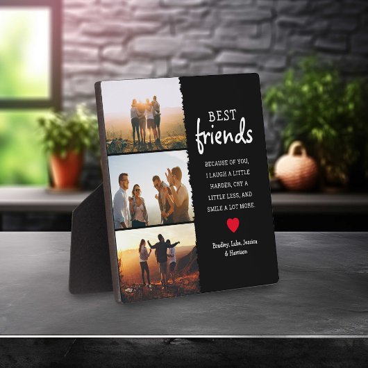 Trendy Best Friends Photo Collage & Quote Fotoplaat
