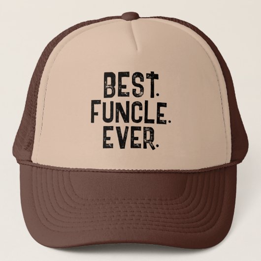 TRENDY BEST FUNCLE OOIT WITTE TYPOGRAFIE TRUCKER PET (Voorkant)