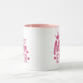 Trendy Best mam Ever Pink Typography Mok (Midden)