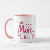 Trendy Best mam Ever Pink Typography Mok (Links)