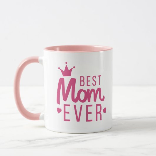 Trendy Best mam Ever Pink Typography Mok (Links)