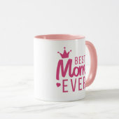 Trendy Best mam Ever Pink Typography Mok (Voorkant rechts)