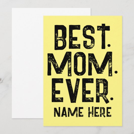 TRENDY BEST MOM EVER ZWARTE TYPOGRAFIE   KAART (Voorkant / Achterkant)