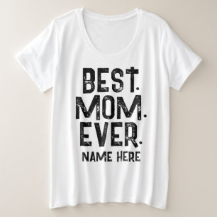 TRENDY BEST MOM OOIT ZWARTE TYPOGRAFIE GROTE MAAT T-SHIRT