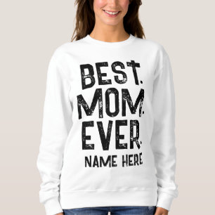 TRENDY BEST MOM OOIT ZWARTE TYPOGRAFIE TRUI