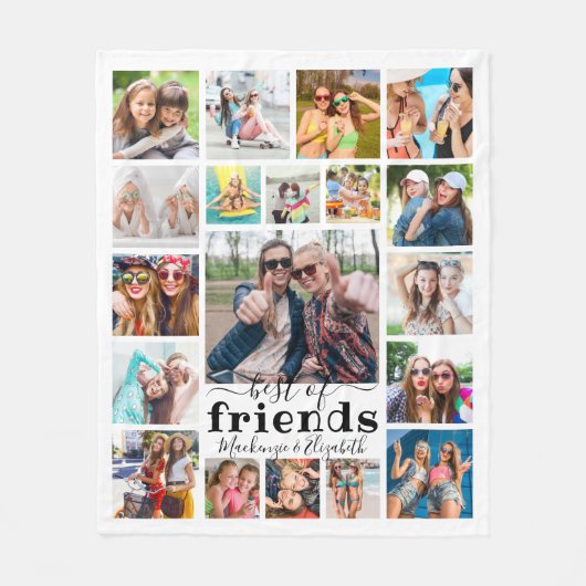 Trendy BEST OF FRIENDS Script 19 Fotocollage Fleece Deken (Voorkant)