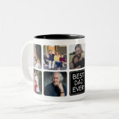 Trendy Beste DAD ooit Script Eenvoudige 9 Fotocoll Tweekleurige Koffiemok (Voorkant links)