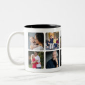 Trendy Beste DAD ooit Script Eenvoudige 9 Fotocoll Tweekleurige Koffiemok (Links)