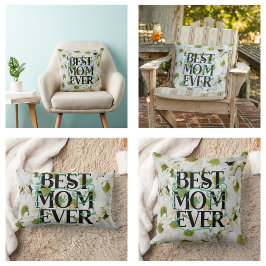 Trendy beste mam ooit wit bloemen modern kussen