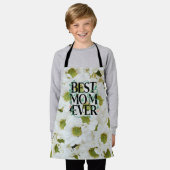Trendy beste mam ooit wit bloemen modern schort (Gedragen)