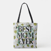 Trendy beste mam ooit wit bloemen modern tote bag (Achterkant)