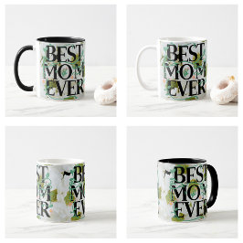 Trendy Beste Moeder Ooit Witte Bloem Moderne Koffiemok
