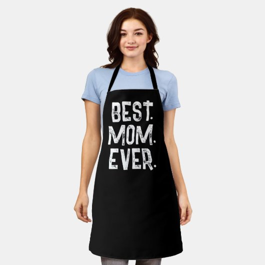 TRENDY BESTE MOEDER Ooit WITTE TYPOGRAFIE Schort (Gedragen)