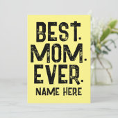 TRENDY BESTE MOM TER WERELD ZWARTE TYPOGRAFIE   KAART (Staand voorkant)