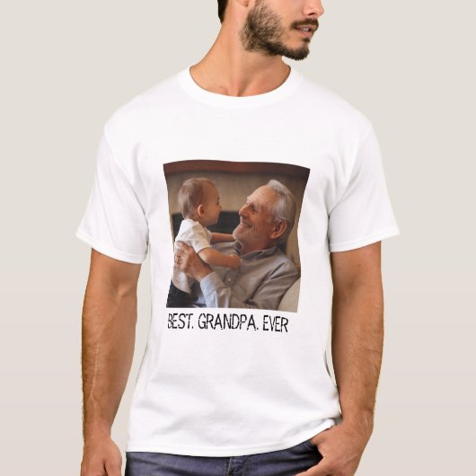 Trendy Beste Opa Ooit Custom Family Foto T-shirt (Voorkant)