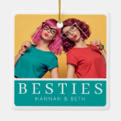 Trendy Beste Vrienden Foto Dubbelzijdig Keramisch Ornament (Achterkant)