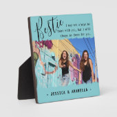Trendy Bestie Quote Foto gepersonaliseerd BFF Fotoplaat (Voorkant)