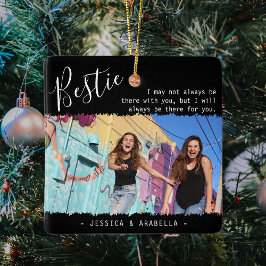Trendy Bestie Quote Foto gepersonaliseerde BFF-eve Keramisch Ornament