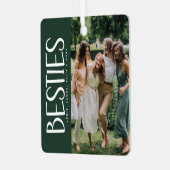 Trendy BESTIES Foto & Quote Keepsake Gift Metalen Ornament (Voorkant links)