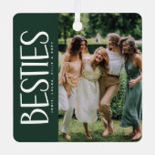 Trendy BESTIES Foto & Quote Keepsake Gift Metalen Ornament (Voorkant)