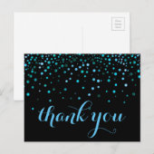 Trendy Betaalbare Glitter Zwarte Dank Je Briefkaart (Voorkant / Achterkant)