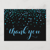 Trendy Betaalbare Glitter Zwarte Dank Je Briefkaart (Voorkant)