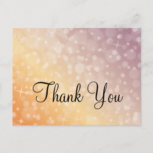 Trendy Betaalbare Goud Glitter Glans Bedankt Briefkaart (Voorkant)