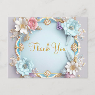 Trendy Betaalbare Goud Glitter Witte Dank Je Pos Briefkaart