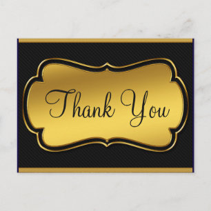 Trendy Betaalbare Goud Glitter Zwarte Dank Je Briefkaart