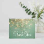 Trendy Betaalbare Gouden Glitter Glans Bedankt Briefkaart (Staand voorkant)