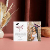 Trendy bewerkbare Afstuderen foto Bedankkaart