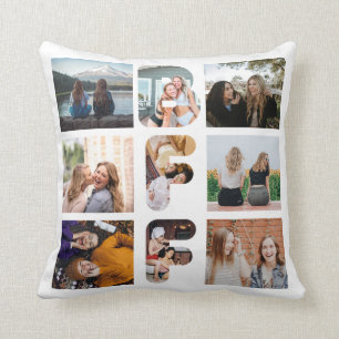 Trendy BFF Best Friend Chic Modern Photo Collage Kussen