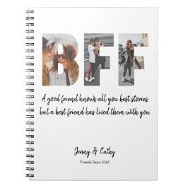 Trendy BFF Photo Collage Best Friend Forever Quote Notitieboek