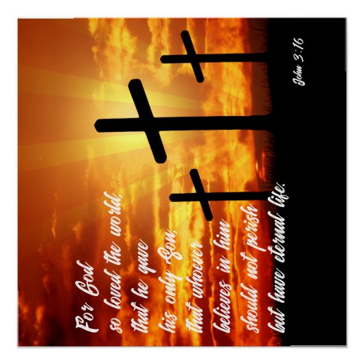 TRENDY BIBLE VERSE JOHN 3:16 CHRISTELIJK GIFT PERFECT POSTER (Voorkant)