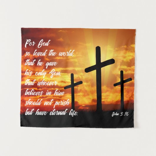TRENDY BIBLE VERSE JOHN 3:16 CHRISTELIJK GIFT WANDKLEED (Voorkant (horizontaal))